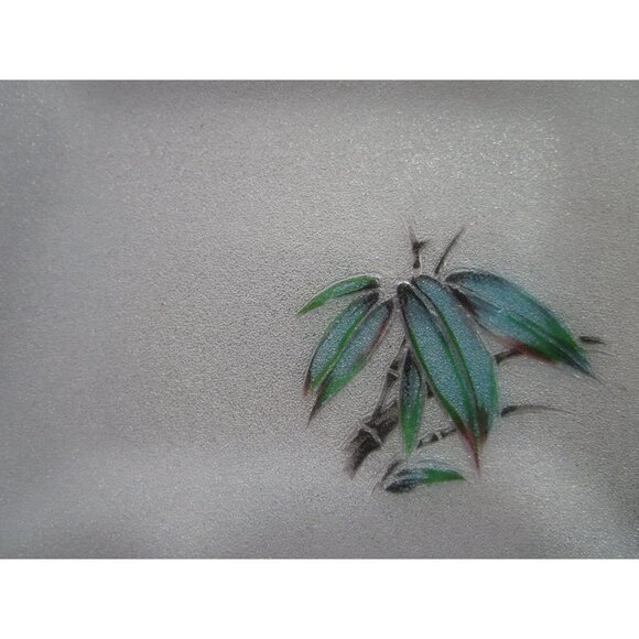 Bamboo On White Tutanka Japanese Musen Shippō Wireless Cloisonne Over Copper GUC - Picture 7 of 13